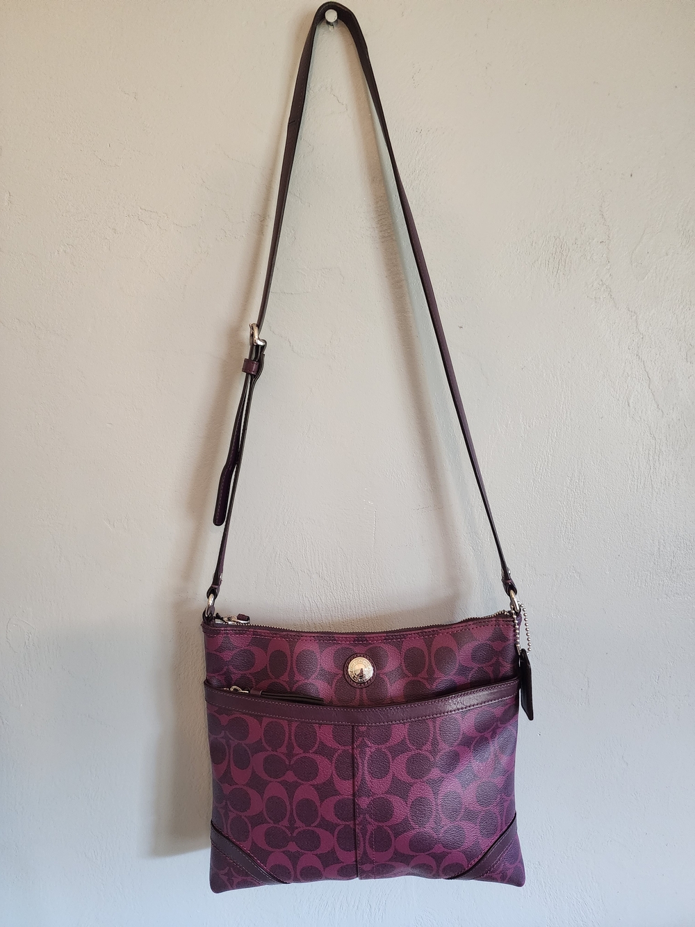 Coach Soho Monogram Zip Shoulder Bag In Deep Plum From 2011 - Picture 10 of 12
